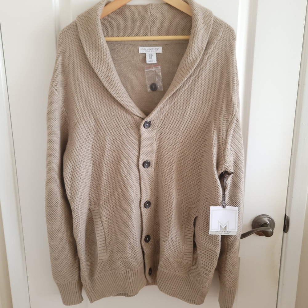 NWT Michael Strahan Mens Cardigan Sweater Size Medium